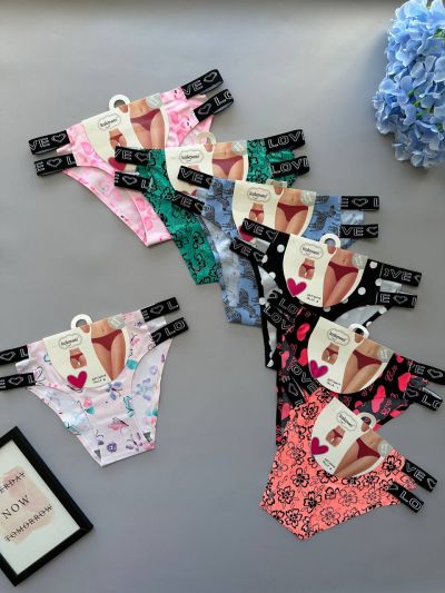 Трусики з прорізями принтовані (2418)